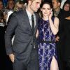 Robert et Kristen Stewart lors du lancement du nouveau volet de la saga Twilight, à Los Angeles, le 14 novembre 2011.