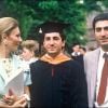 Farah Diba, le prince Ali (lors de sa remise de diplôme) et son frère Reza. Juin 1988