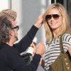 Heidi Klum sur Rodeo Drive pour shooter sa nouvelle campagne avec New Balance. Los Angeles, le 17 novembre 2011.