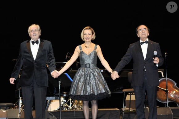 Michel Legrand et Natalie Dessay à l'Opéra Garnier, pour le gala du Conseil Pasteur-Weizmann, le 22 novembre 2011.
