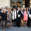 Geneviève de Fontenay présente ses 29 Miss à la presse avec ses remplaçantes, avant  l'élection de Miss Prestige National 2012, à l'hôtel Hilton  Arc-de-Triomphe à Paris, le samedi 26 novembre 2011.