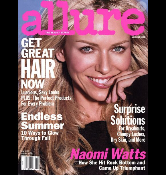 Naomi Watts, en Une du magazine Allure d'août 2003.