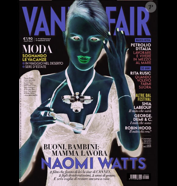 Naomi Watts mettait en mai 2010 l'Italie à ses pieds avec cette Une du magazine Vanity Fair.