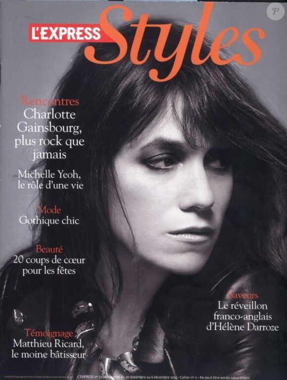 Retrouvez l'interview de Charlotte Gainsbourg dans L'Express Styles, en kiosques le 30 novembre 2011.