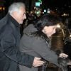 Dominique Strauss-Kahn et Anne Sinclair célèbrent leur 20e anniversaire de mariage en allant voir Intouchables au cinéma, à Paris, le 26 novembre 2011.