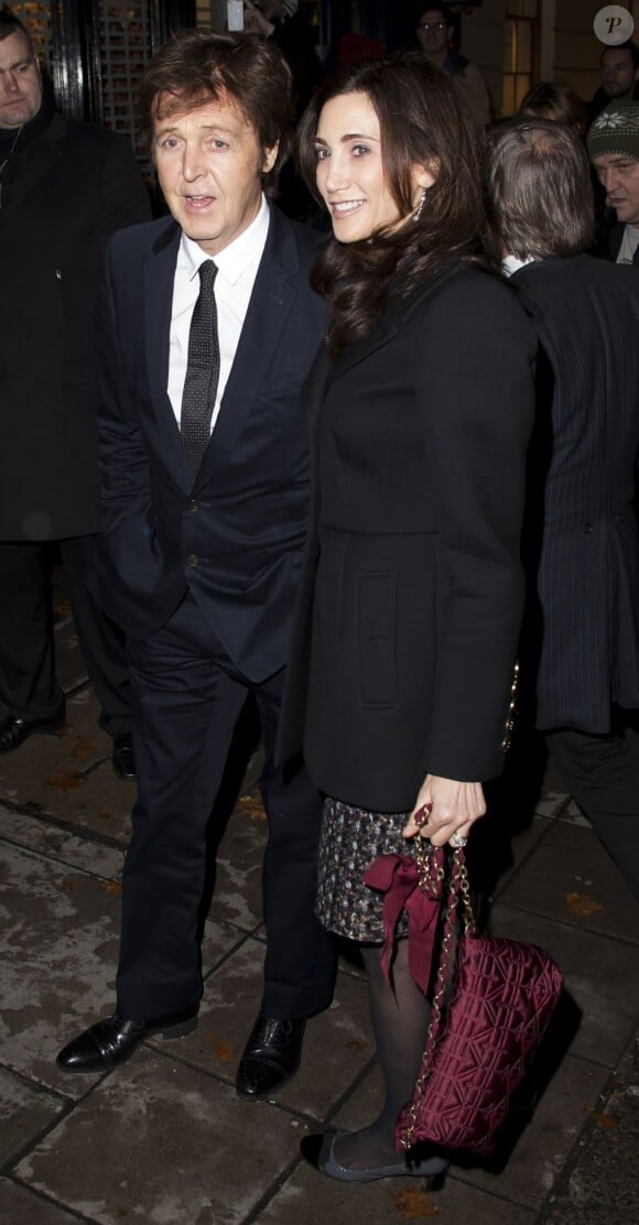 Paul McCartney et sa femme Nancy Shevell à Londres, le 29 novembre 2011.