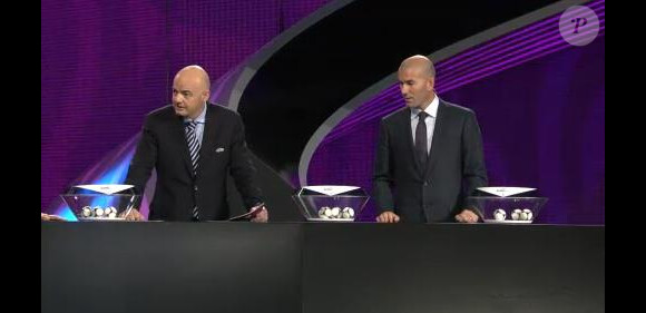 Zinedine Zidane lors du tirage au sort de l'Euro 2012 à Kiev le 2 décembre 2011