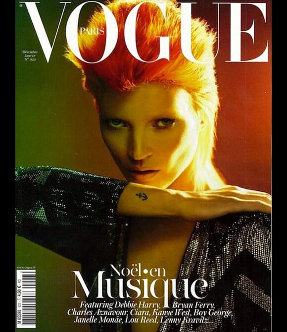 Kate Moss en couverture de l'édition française de Vogue décembre-janvier 2011