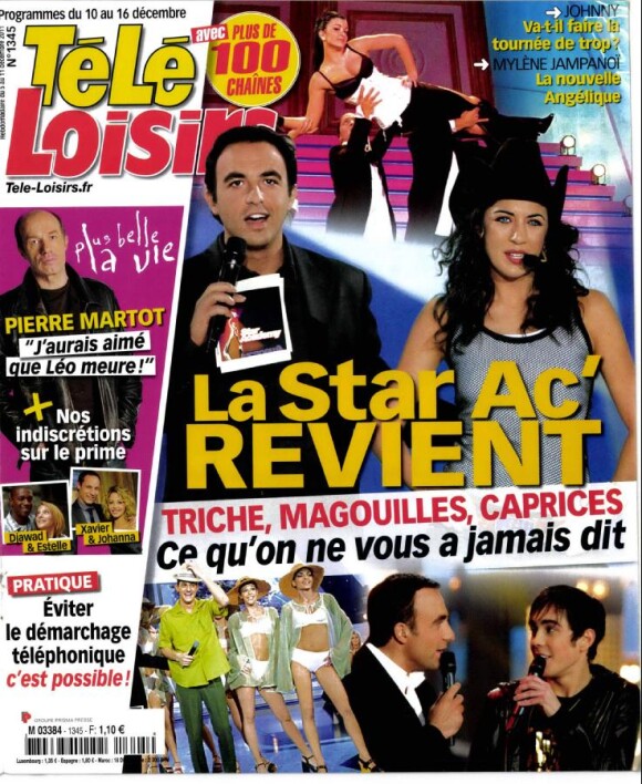 Couverture du magazine Télé Loisirs en kiosques le lundi 5 décembre 2011.