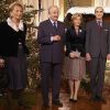 Le roi Albert II et la reine Paola de Belgique, seulement accompagnés de la princesse Astrid et du prince Lorenz, donnaient mercredi 14 décembre 2011 leur traditionnel concert de Noël, au Palais, à Bruxelles.
