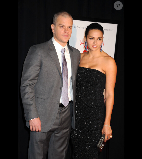 Matt Damon et sa femme Luciana Barroso, le 12 décembre 2011 à New York.