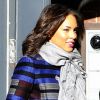 Alicia Keys en bleu à New York le 8 décembre 2011