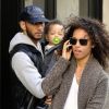Alicia Keys, son fils Egypt et son mari Swizz Beatz sortent de chez eux à New York le 2 novembre 2011 