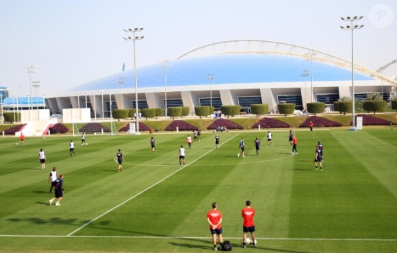 L'équipe du Paris Saint-Germain à l'entraînement à Doha le 3 janvier 2012