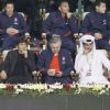Leonardo, Carlo Ancelotti et Nasser Al-Khelaïfi à Doha le 3 janvier 2012
