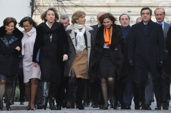 Roselyne Bachelot et tous les ministres le 4 janvier 2012 à Paris