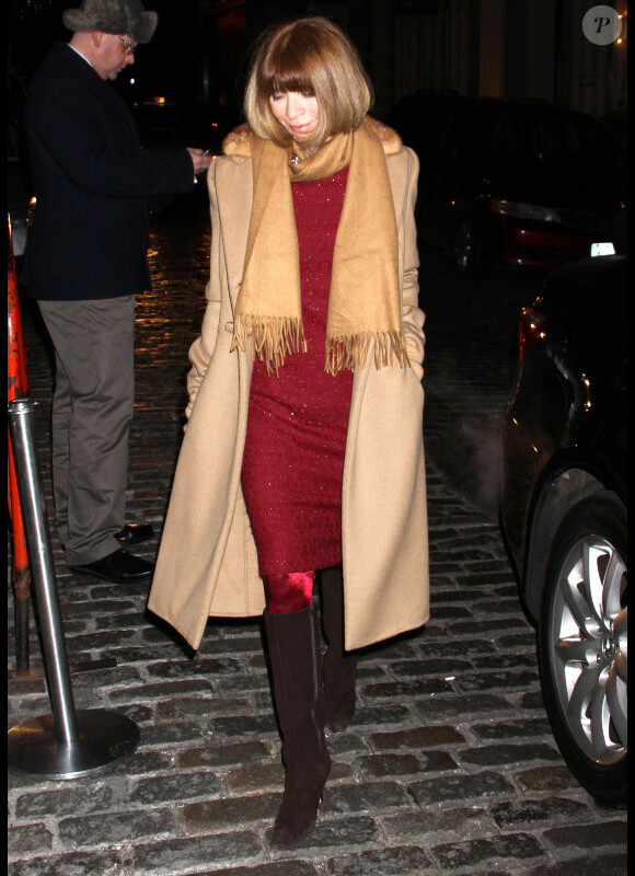 Anna Wintour arrive à SoHo pour l'ouverture de la boutique Stella McCartney. New York, le 9 janvier 2012.