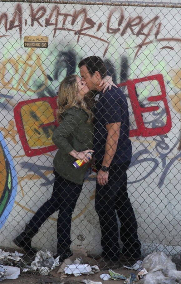 Christina Applegate et Will Arnett en plein tournage à Los Angeles. Le 9 janvier 2012