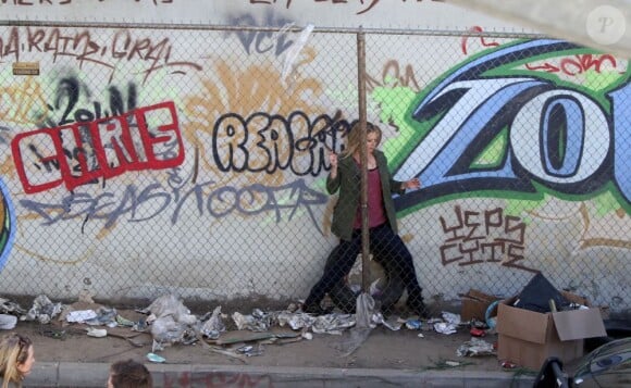 Christina Applegate et Will Arnett en plein tournage à Los Angeles. Le 9 janvier 2012