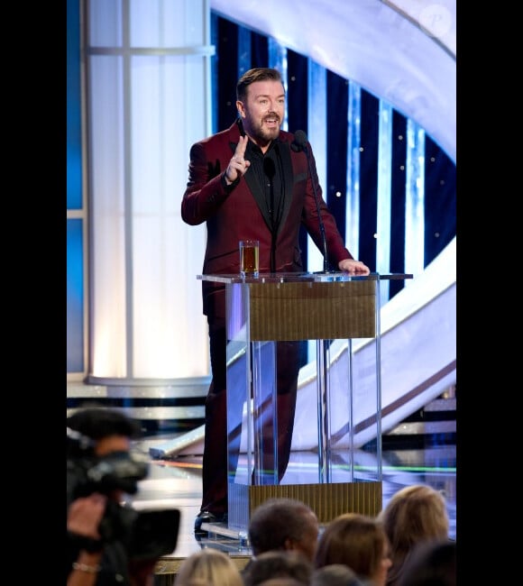 Ricky Gervais lors des Golden Globes à Beverly Hills le 15 janvier 2012