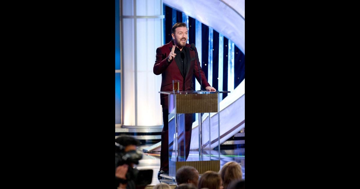 Ricky Gervais lors des Golden Globes à Beverly Hills le 15 janvier 2012