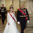  Le roi Harald et la reine Sonja de Norvège à leur arrivée au palais Frederik VIII le 15 janvier 2012. 
 La reine Margrethe II de Danemark était honorée dimanche 15 janvier 2012 par un dîner au palais Frederik VIII à Amalienborg, en point d'orgue des célébrations de son jubilé de rubis, marquant 40 ans de règne. 
