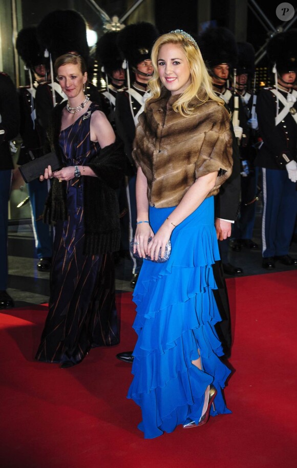 La princesse Theodora de Grèce et Danemark. Dîner de gala à la salle de concert de Copenhague dans le cadre du jubilé des 40 ans de règne de la reine Margrethe II, samedi 14 janvier 2012. 1500 convives de marque étaient invités.
