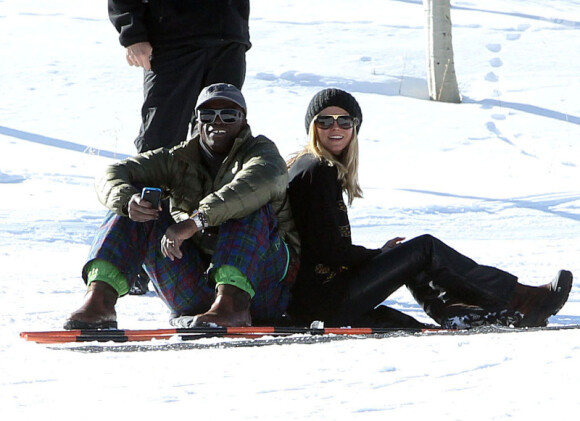 Heidi Klum et Seal, heureux, lors de leurs vacances à Aspen à la fin du mois de décembre 2011