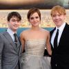 Daniel Radcliffe, Emma Watson et Rupert Grint à Londres le 7 juillet 2011