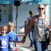 Sharon Stone avec ses enfants Laird et Quinn à Los Angeles en octobre 2011