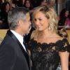 George Clooney et Stacy Keibler lors des Screen Actors Guild Awards à Los Angeles le 29 janvier 2012