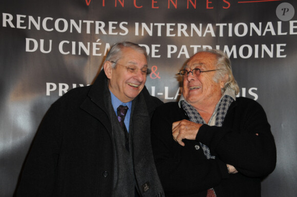 Henri Guybet et Georges Lautner lors de la remise des prix Henri-Langlois des rencontres internationales du cinéma de Vincennes le 30 janvier 2012