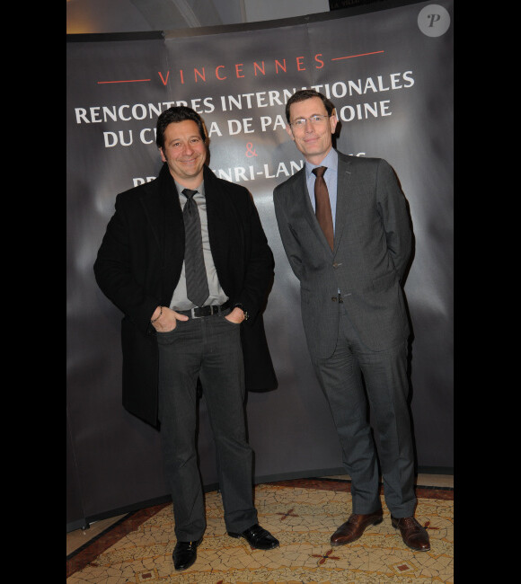 Laurent Gerra et Laurent Lafon lors de la remise des prix Henri-Langlois des rencontres internationales du cinéma de Vincennes le 30 janvier 2012