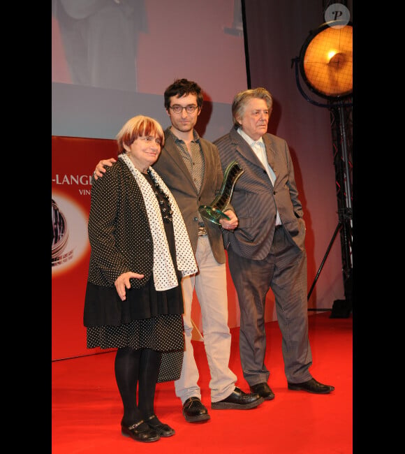 Agnès Varda, Mathieu Demy et Jean-Pierre Mocky lors de la remise des prix Henri-Langlois des rencontres internationales du cinéma de Vincennes le 30 janvier 2012