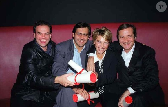 Christian Blachas avec Thomas Hervé, Emmanuel Chain et Nathalie Vincent en septembre 1999
