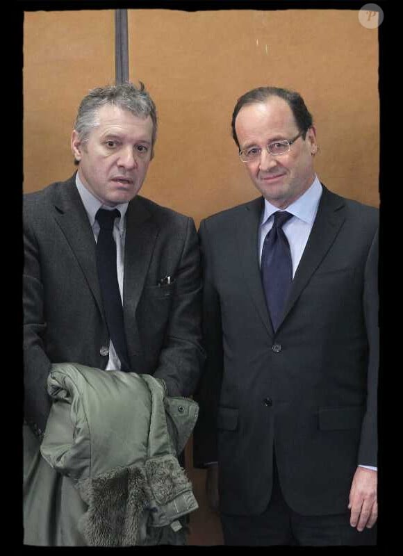 François Hollande et Thierry Rey le 11 février 2012 à Créteil