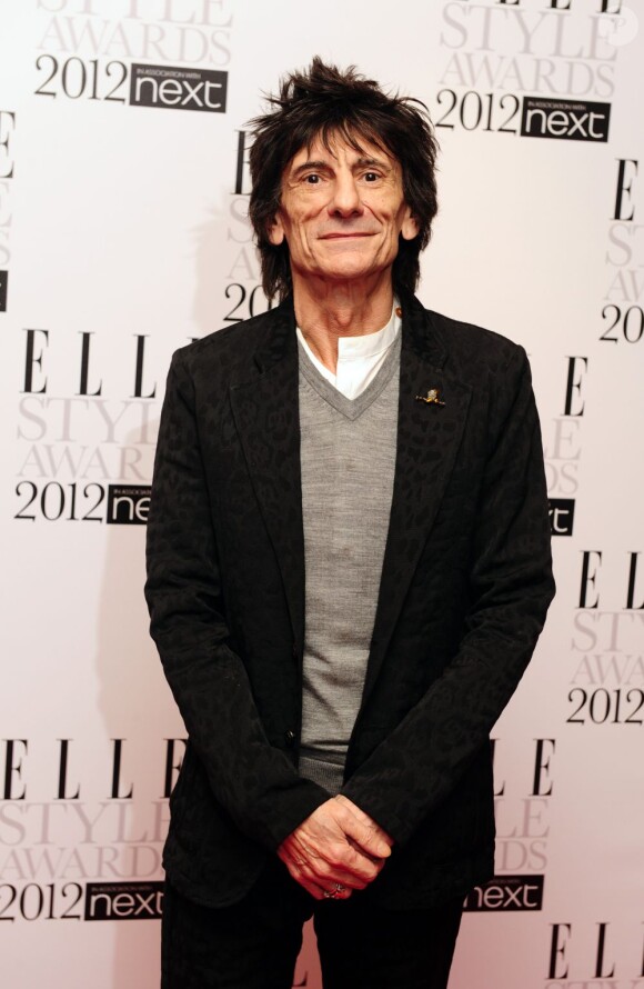 Le Rolling Stone Ronnie Wood assistait aux Elle Style Awards 2012 à Londres, le 13 février 2012.