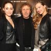 Renzo Rosso, très bien entourée avec l'actrice Emmy Rossum et le top model Petra Nemcova, assistent au défilé Diesel Black Gold à New York, le 14 février 2012.