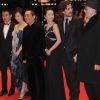 Tong Dawai, Ni Ni, Zhang Yimou, Zhang Doudou et Christian Bale présentent Flowers of War à Berlin, le 13 février 2012.