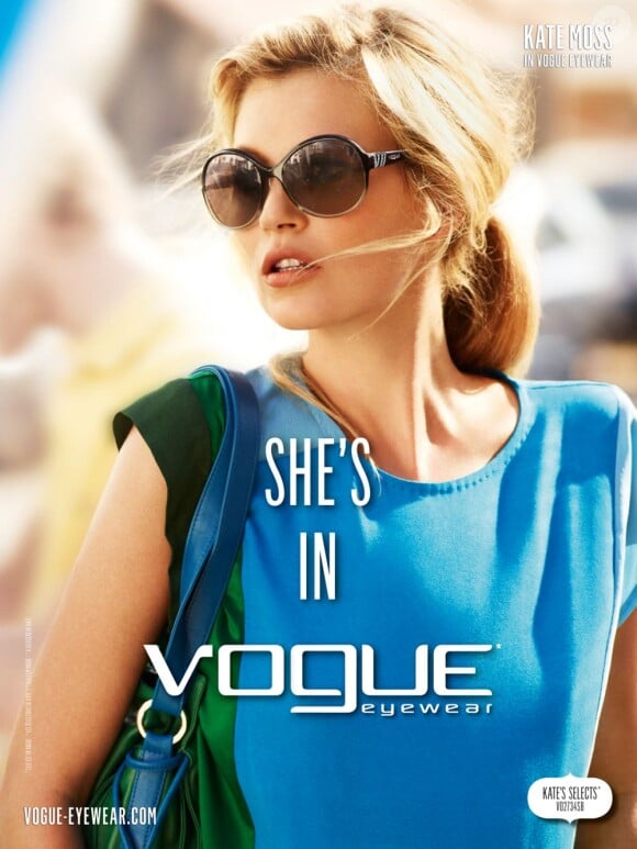 Kate Moss rempile avec Vogue Eyewear et signe la campagne printemps-été 2012 de la marque italienne.