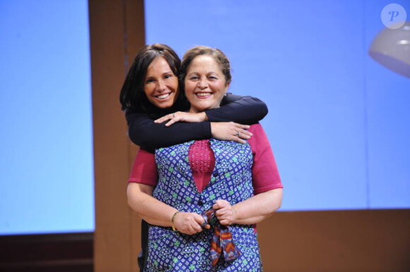 Nathalie Marquay et Gladys Cohen lors du filage de la pièce, Piège à Matignon, au théâtre du Gymnase, le 16 février 2012