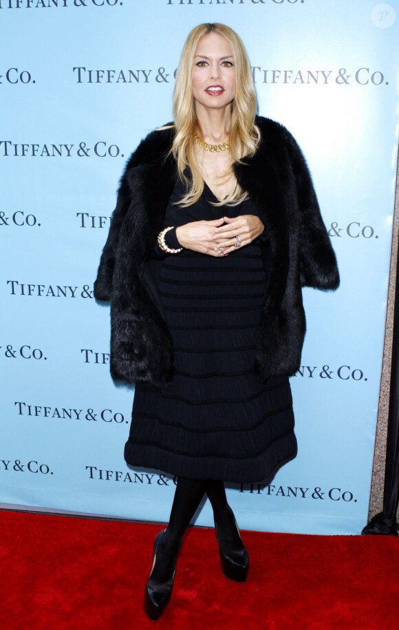Rachel Zoe portait une robe Alaïa sous une veste en fourrure, et des Daffodile de Christian Louboutin. New York, le 16 février 2012.