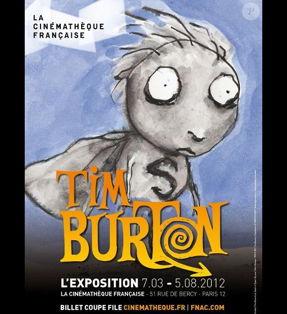 Affiche de l'exposition de la Cinémathèque française sur Tim Burton : La Triste Fin du petit enfant huître et autres histoires