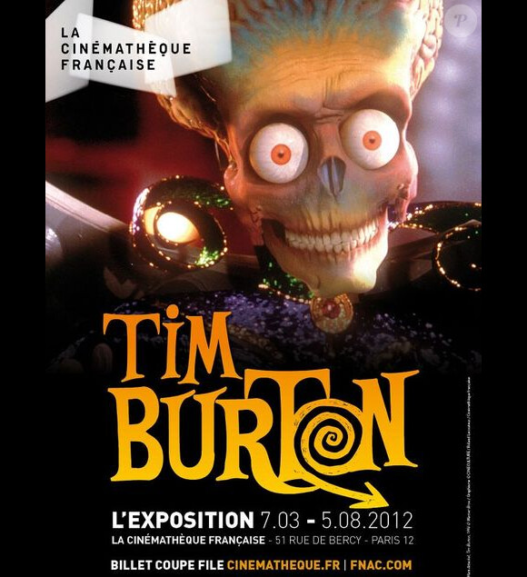 Affiche de l'exposition de la Cinémathèque française sur Tim Burton : Mars Attacks!