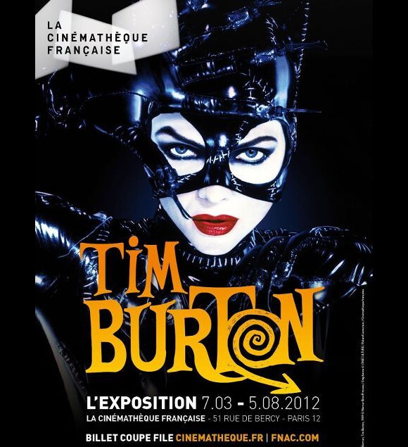Affiche de l'exposition de la Cinémathèque française sur Tim Burton : Catwoman de Batman le défi