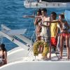 Joakim Noah profite de ses vacances et fête son anniversaire sur l'île de Saint-Barthélemy le 25 février 2012