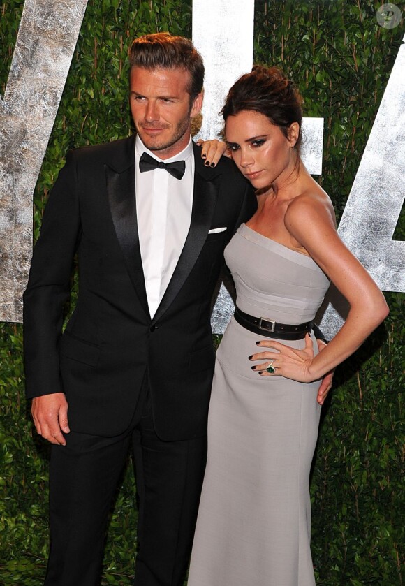 David et Victoria Beckham, couple glamour à l'after-party des Oscars organisée par le magazine Vanity Fair. Le 26 février 2012