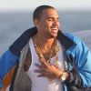 Chris Brown sur une plage de Miami le 17 février 2012.