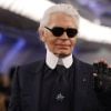 Karl Lagerfeld lors du défilé haute couture de Chanel, le 24 janvier 2012.