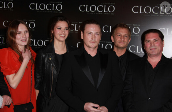 Ana Girardot, Benoit Magimel, Jeremie Renier et Florent Emilio Siri à l'avant-première de Cloclo à Paris, le 5 mars 2012.